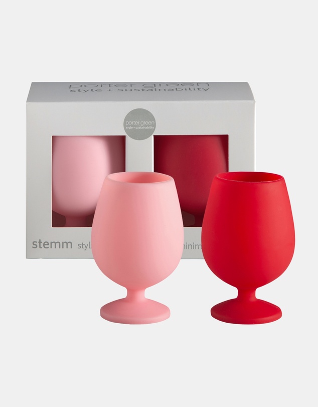 porter green - stemm | silicone unbreakable wine glasses