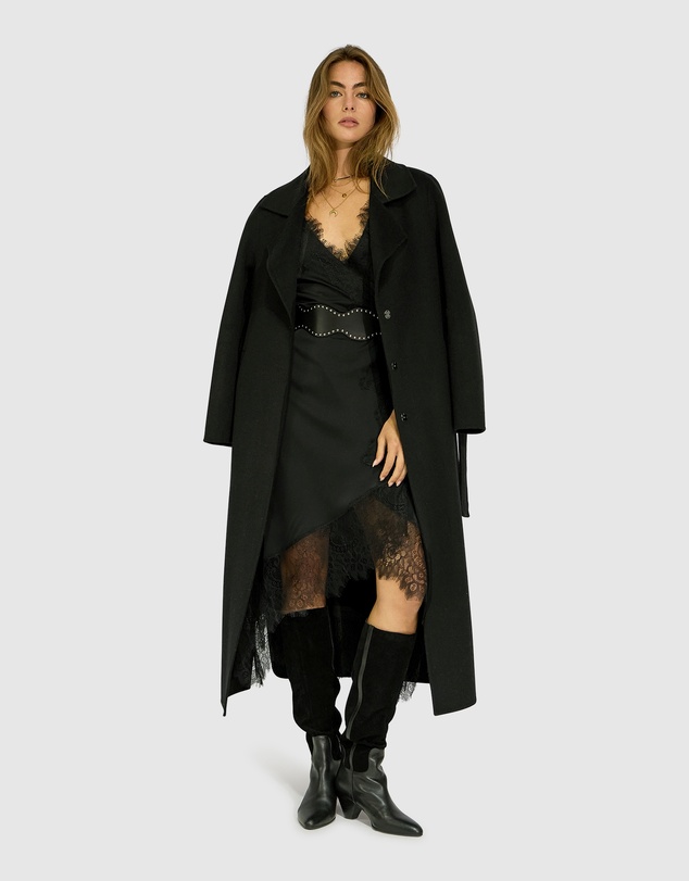 Belle & Bloom - Soft Temptation Lace Trim Wrap Dress