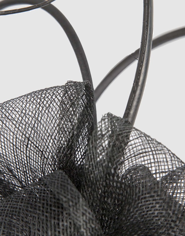 Max Alexander - Sinamay Black Flower Racing Fascinator