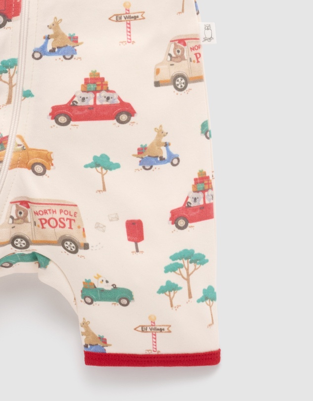 Purebaby - Short Sleeve Zip Growsuit-Kids-Babies