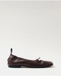 Alohas - Rosalind Brown Leather Ballet Flats - Women's