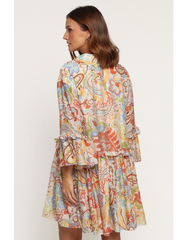 Petal & Pup - Caplan Mini Dress - Green Blue Paisley