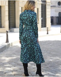 Sosandar - Animal Print Belted Shirt Dress