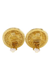 Pre-Loved by Azura Reborn - Pre-Loved Gold Plated Rue Cambon Crest Clip On Earrings
