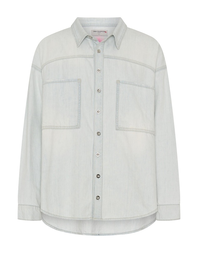 ONE TEASPOON - Daria Hand-Sprayed Denim Shacket - Bel Air Blue