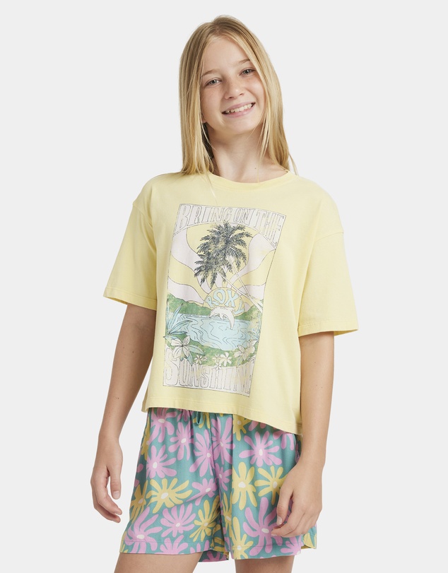 Roxy - Girls 8 to 16 Lekeito Break Printed Elastic Waist Shorts