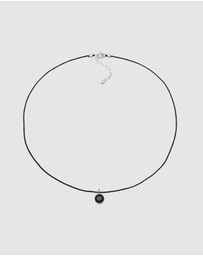 Elli Jewelry - Necklace Choker Nylon With Crystals Black in 925 Sterling Silver