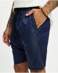 Surrounded By Ghosts - The Obsidian Coated Canvas Drawstring Shorts