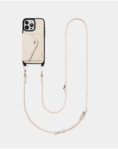 LOUVE COLLECTION - Zoe Bone Leather Phone Case Wallet & Crossbody Strap