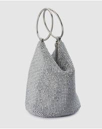 Olga Berg - Ellie Crystal Mesh Ring Handle Bag