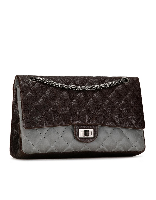 Pre-Loved by Azura Reborn - Pre-Loved Chanel Classic Double Flap Caviar Leather Shoulder Bag Grey