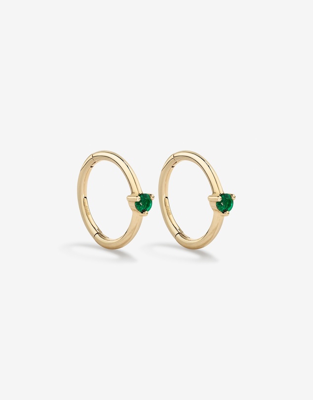 Michael Hill - 10mm Emerald Accent Sleepers in 10kt Yellow Gold