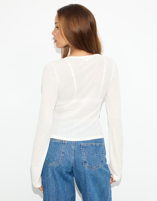 Dazie - Vienna Sheer Long Sleeve Top