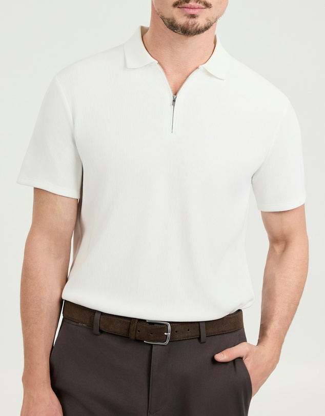 Tarocash - Javier Textured Zip Polo
