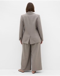 City Chic - Plus size Hailey Check Jacket - neutral