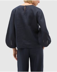 Seed Heritage - Core Linen Balloon Sleeve Top
