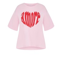 City Chic - Plus size Laid Back Amore Tee - pink