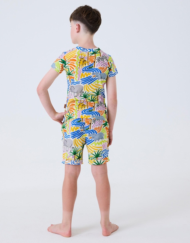 Kip&Co - Savannah Kids Organic Cotton Short Sleeve Tee and Shorts Pyjama Set - Kids