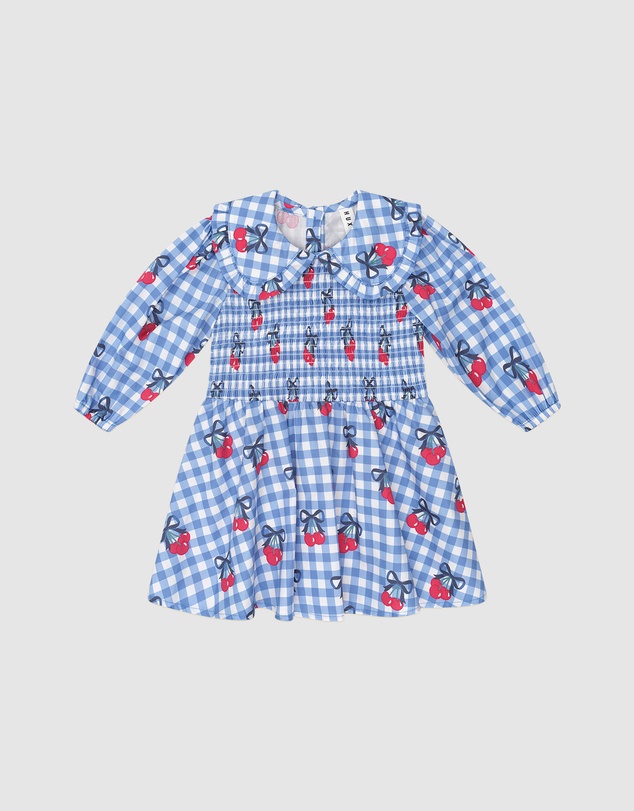 Huxbaby - Cherry Gingham Shirred Dress - Babies-Kids