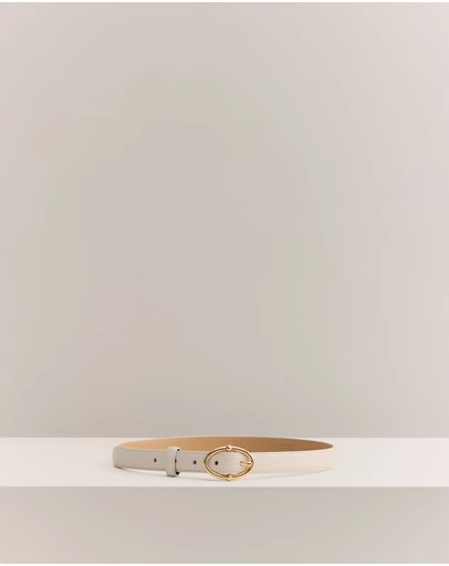 Trenery - Signature Link Slim Belt in Putty
