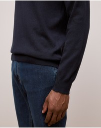 Trenery - Merino Classic Crew in Navy