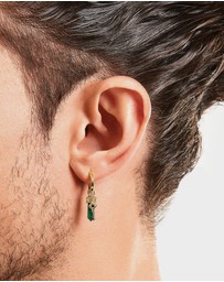THOMAS SABO - Single Crystal Hoop Earring with Malachite
