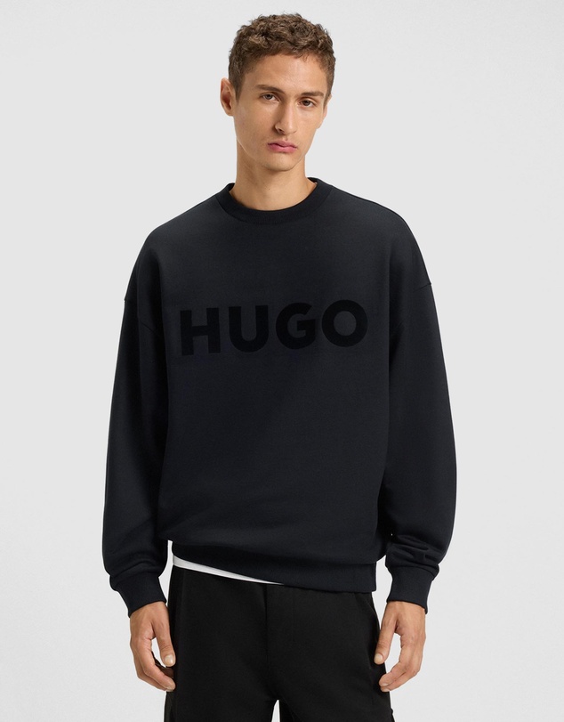 HUGO - Oversized-Fit Sweatshirt in Cotton Terry With Tonal Logo