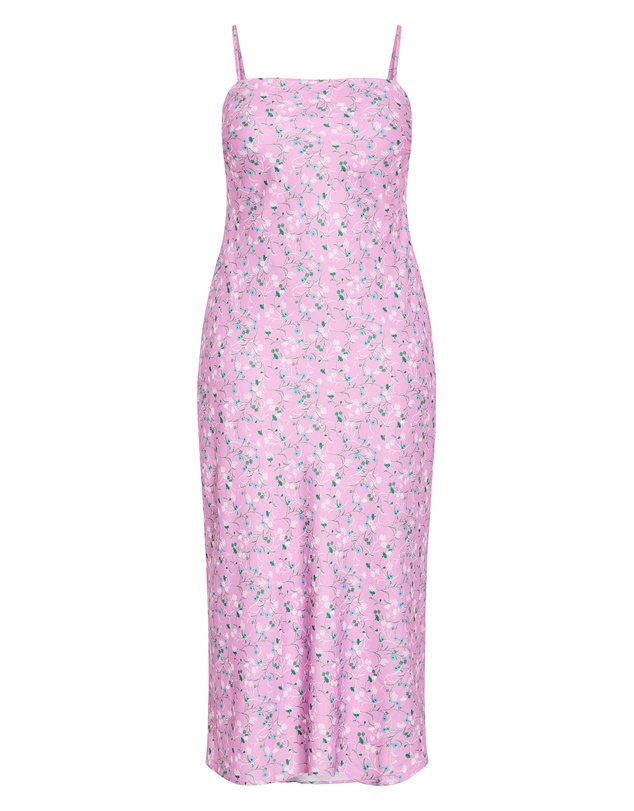 City Chic - Plus size Ellery Ditsy Print Maxi Dress - light fuschia