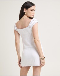 Subtitled - Janita Off Shoulder Lace Trim Top
