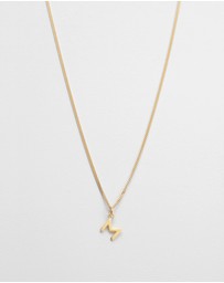Kirstin Ash - M Outline Initial Necklace