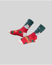 KAJA Clothing - Christmas Socks Santa Claus Pattern Fun Cute and Novel