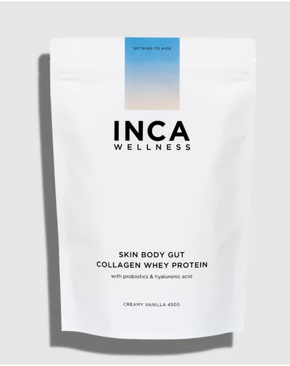 Inca Organics - Skin Body Gut Collagen Whey Protein + Hyaluronic Acid + Probiotics (Creamy Vanilla)