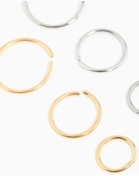 Lovisa - Mixed Metals Graduating Nose Rings 6-Pack
