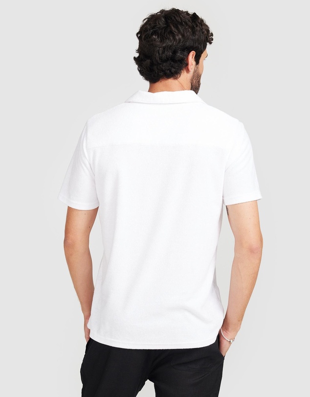 Vacay Swimwear - White Terry Polo