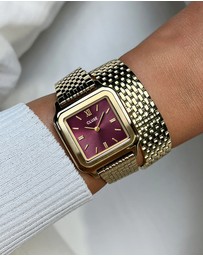 Cluse - Gracieuse Watch Double Steel, Wine, Gold Colour