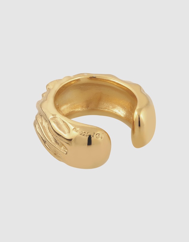 Elli Jewelry - Hammered Ear Cuff in Gold-Plated 925 Silver