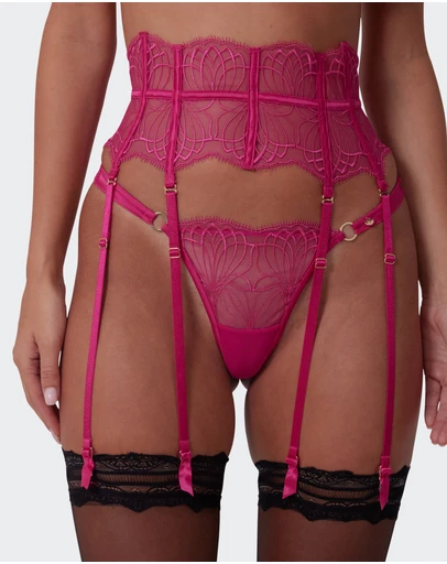 Bras N Things - Vamp Be Mine Suspender - Dark Pink