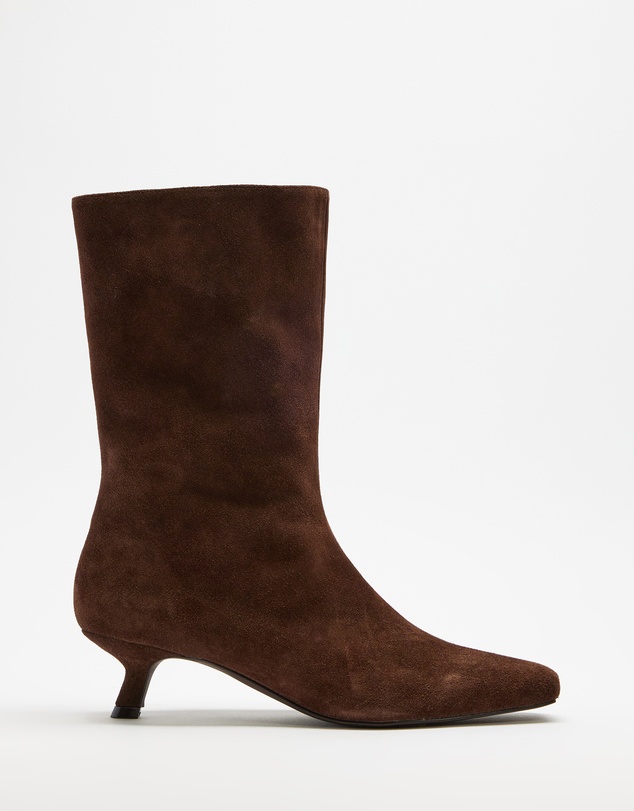 AERE - Maria Suede Kitten Heel Boots