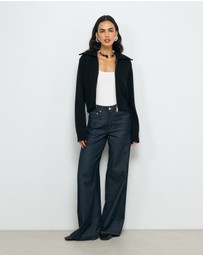 AERE - Lali Organic Cotton Zip Knit Cardigan