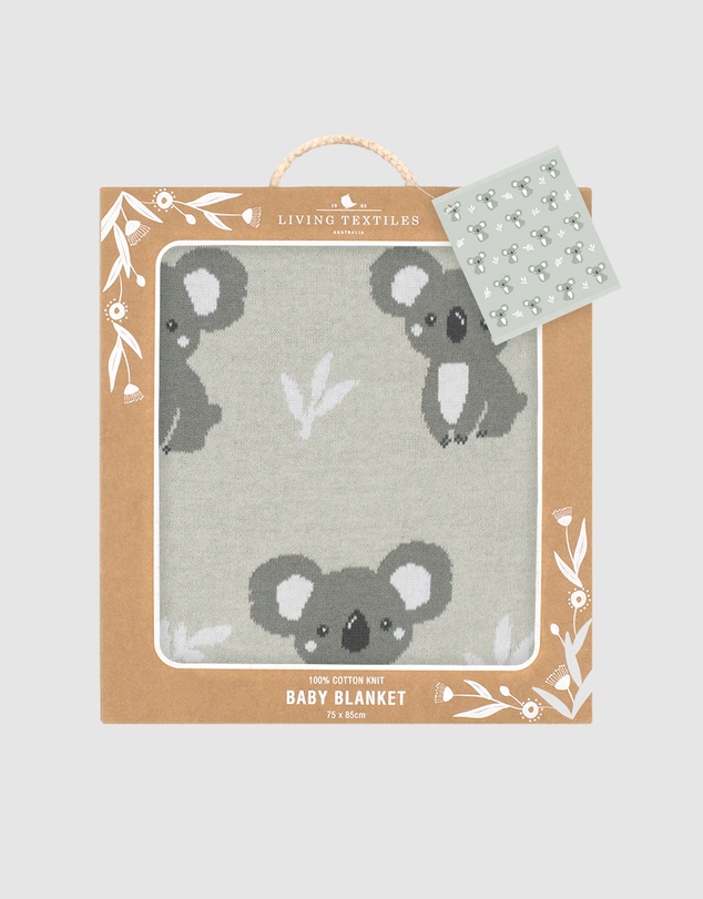 Living Textiles - Australiana Jacquard Blanket - Koala/Grey