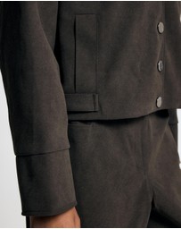 Lover - Lucinda Suede Look Funnel Neck Jacket