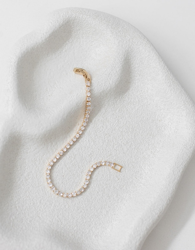 The White Collection - Abbie - Delicate Gold Tennis Bracelet