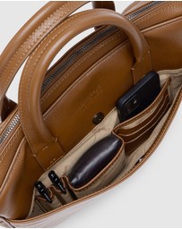 Republic of Florence - The Glasgow Pebble Tan Slim Briefcase