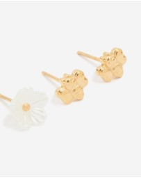 Lovisa - Waterproof Gold Plated Stainless Steel Garden Party Earrings 3-Pack