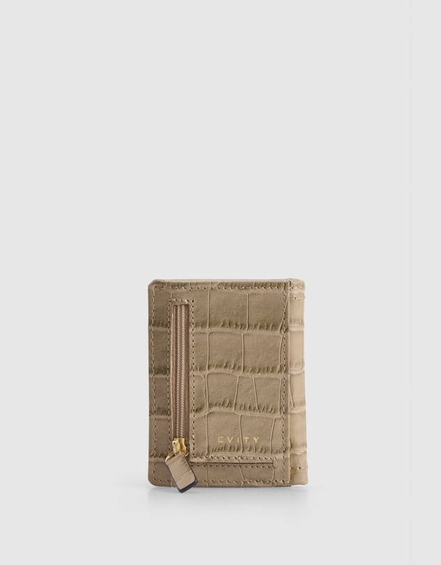 Evity - Dahlia Leather Croc Credit Card