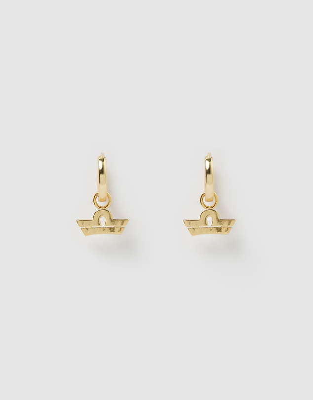 Izoa - Libra Star Sign Symbol Huggie Earring