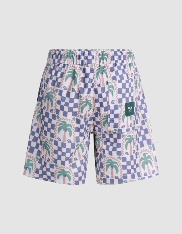 Skwosh - Palm Check Party Boys Everyday Shorts in White