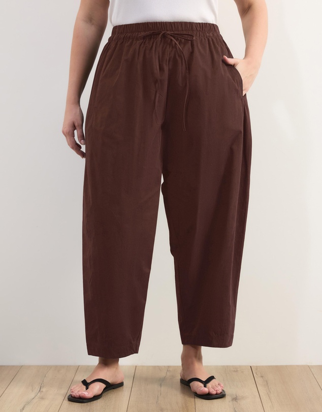 Atmos&Here Curvy - Sienna Cotton Barrel Leg Pants