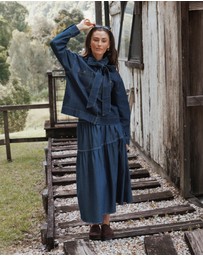 Petal & Pup - Cleo Denim Bow Jacket - Indigo