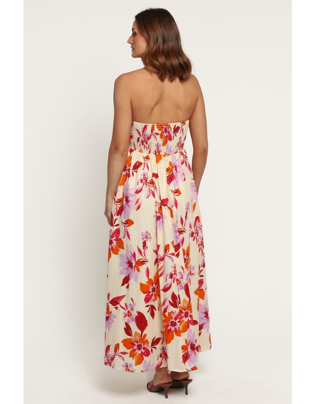 Petal & Pup - Kayt Strapless Dress - Orange Pink Floral